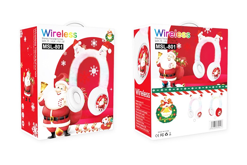 Heiße Art Weihnachtsgeschenke grenzüberschreitende Animation Cartoon Kinder mit LED-Lampe leuchtender Kopf-montiert drahtloses Bluetooth_voghion.com