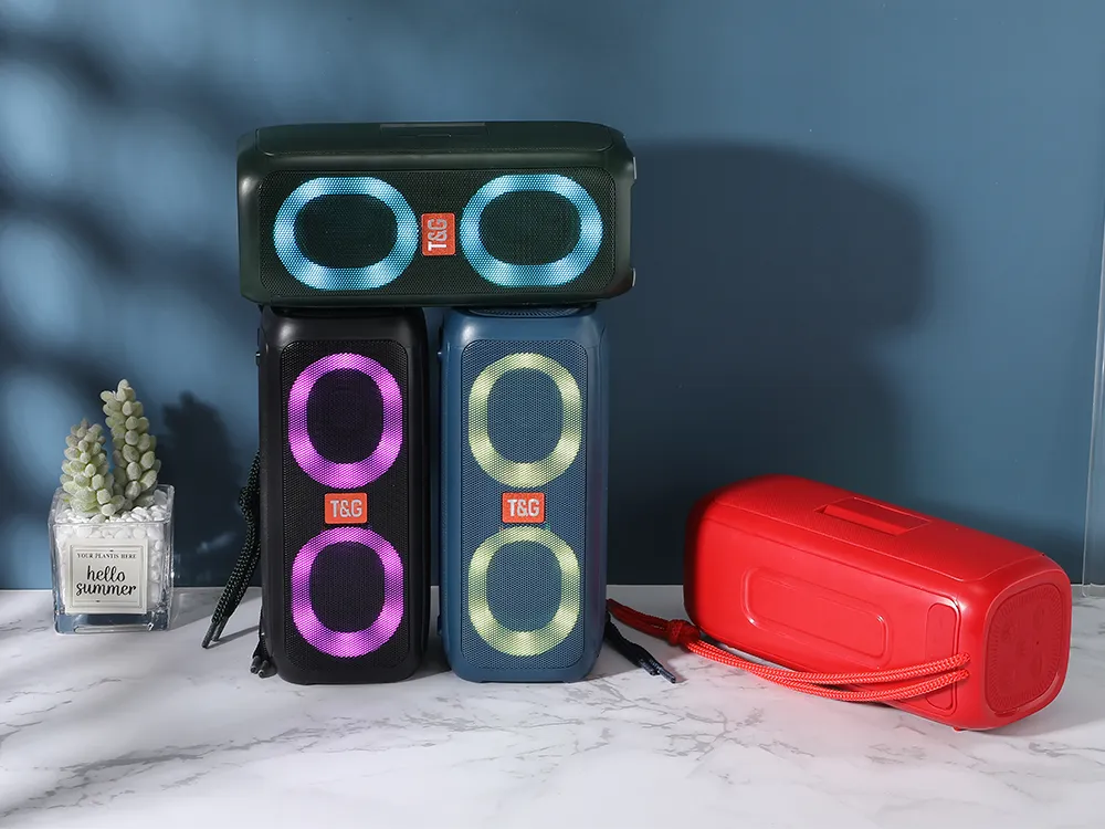TG333 Portable Wireless Bluetooth Subwoofer Waterproof Outdoor TF USB Stereo With Phone Stand Speaker_voghion.com