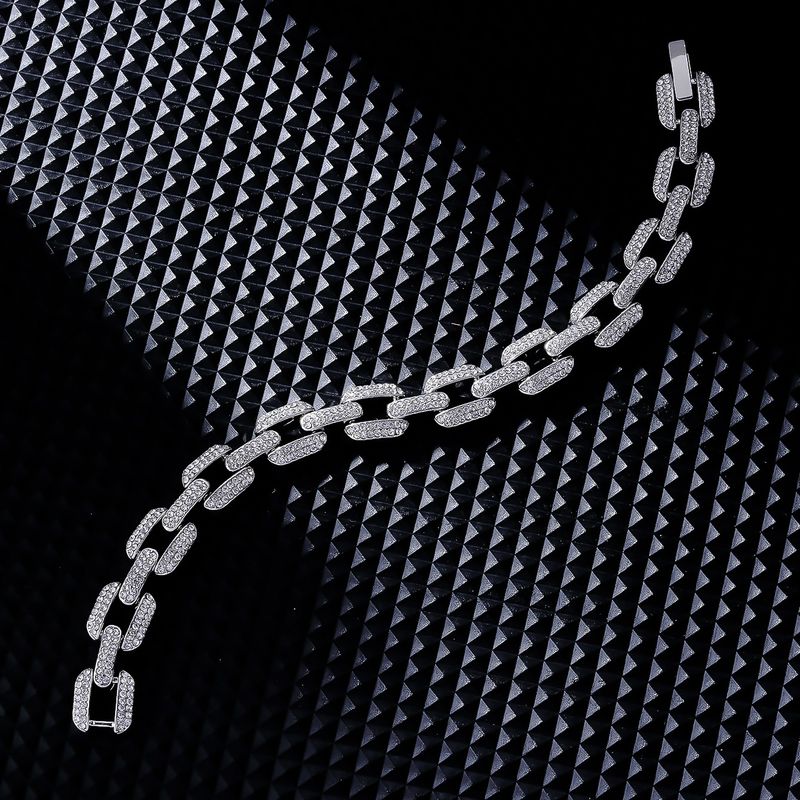 geometrische quadratische Ringschnalle Herrenarmband Legierung Dia Sparkg Low-Key-Konnotation Menschen_voghion.com