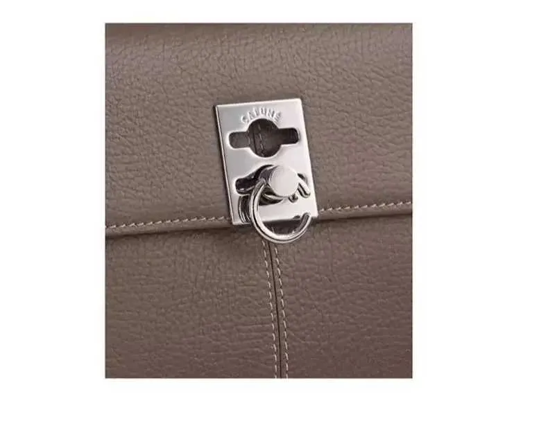 Stilvolle Umhängetasche für Damen, Designer-Umhängetasche mit Clamshell-Griff oben, Vollleder, mit Riegel, Umhängetasche, Ba241216_voghion.com