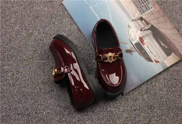 Mocassini da infilare in pelle verniciata per bambini, stile britannico, per bambine e ragazzi, taglie di scarpe da esibizione per studenti_voghion.com