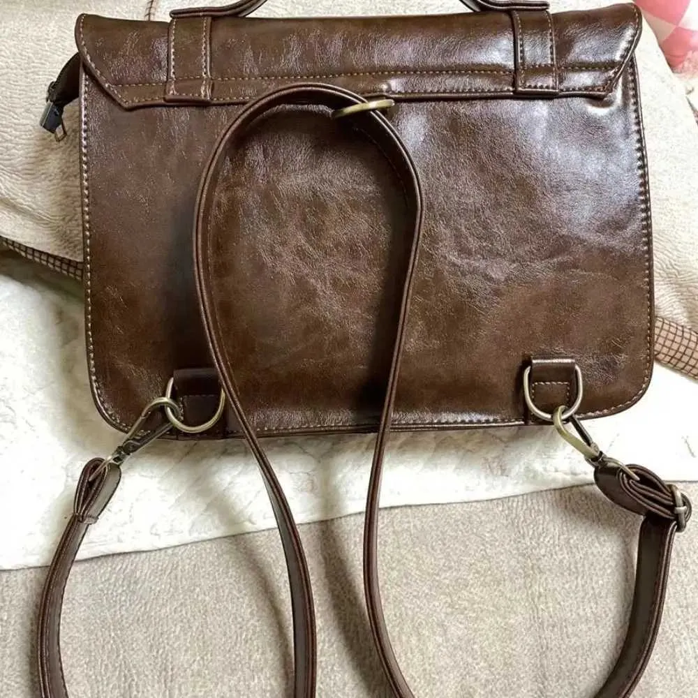 Sac à main vintage à boucle pour facteur, sacoche de couleur unie, sac à bandoulière rétro de grande capacité, sac sous les bras, mallette pour étudiant_voghion.com