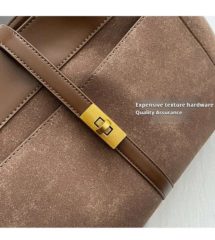 Damen Große Kapazität Pendler Nischendesign Lässig Alles Einfache Mode Pu Textur Einzelne Schulter Tragbarer Eimer_voghion.com