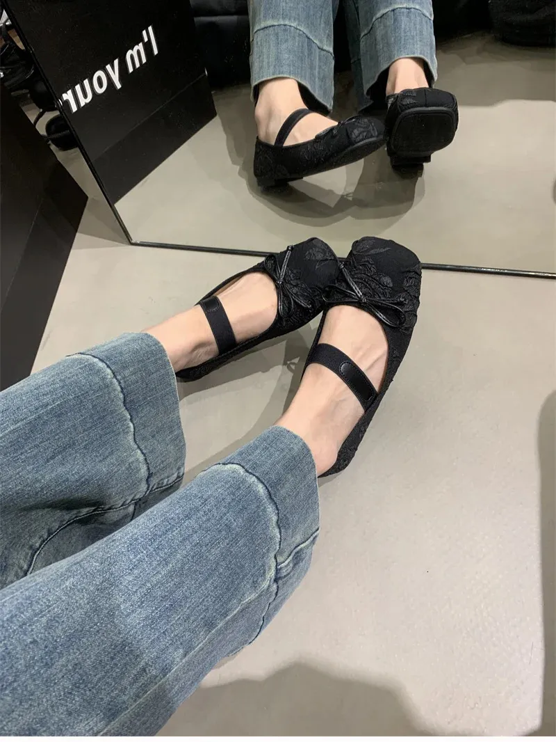 Ballerine da donna con nodo a farfalla, alla moda, basse, con suola morbida, comode, da donna, ballerine 240627_voghion.com