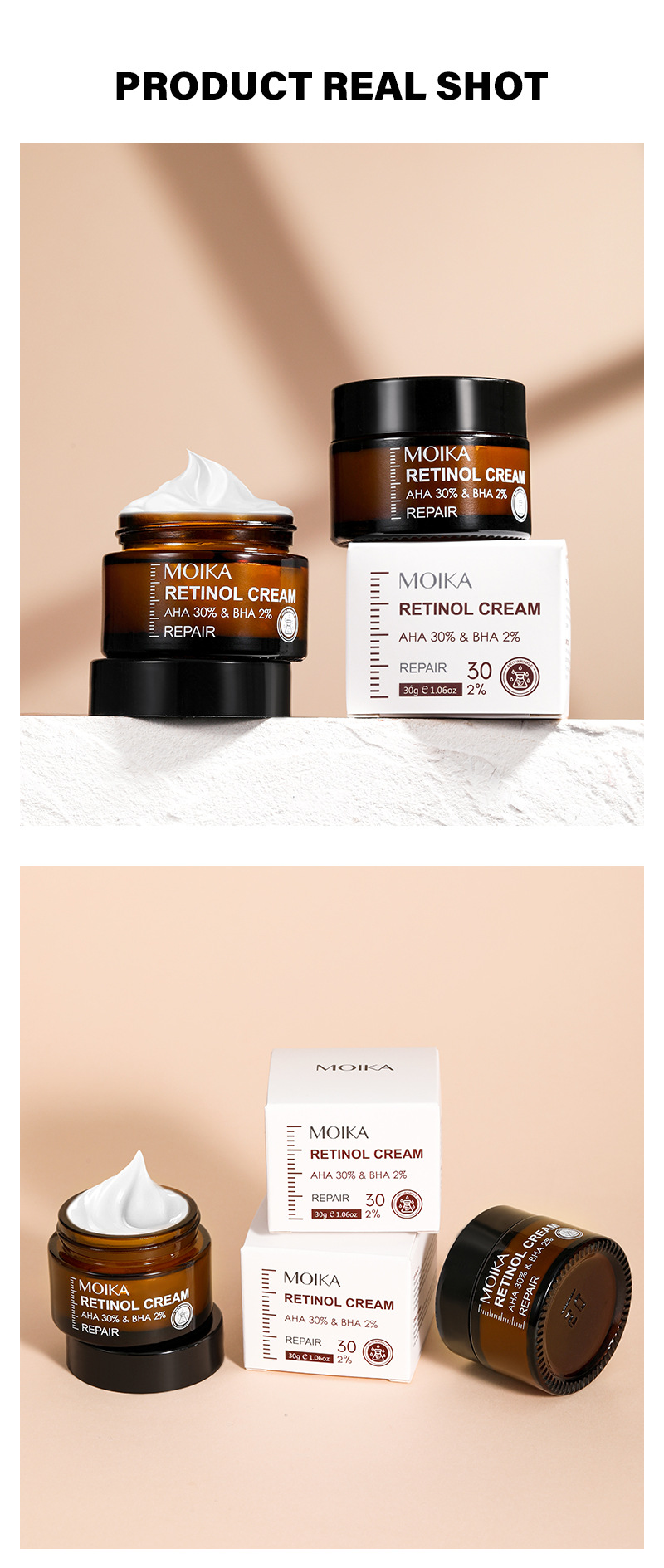 Retinol MOIKA Anti Wrinkle to Fade Fine Lines face cream,fade dark circles under the eyes_voghion.com