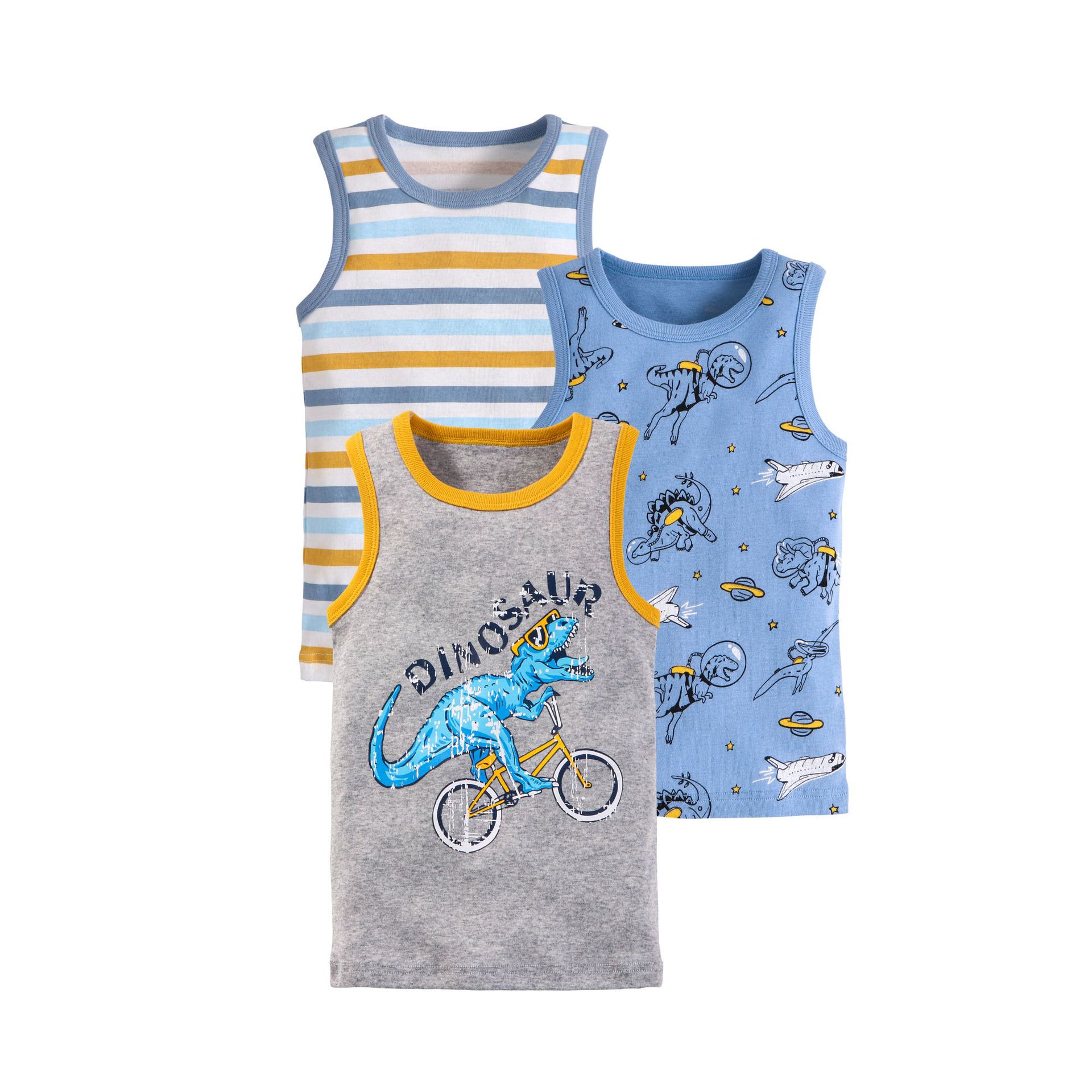 Mother&Kids Children's vest pure cotton summer pure cotton breathable cartoon dinosaur print baby girls wear cotton boys small vest_voghion.com