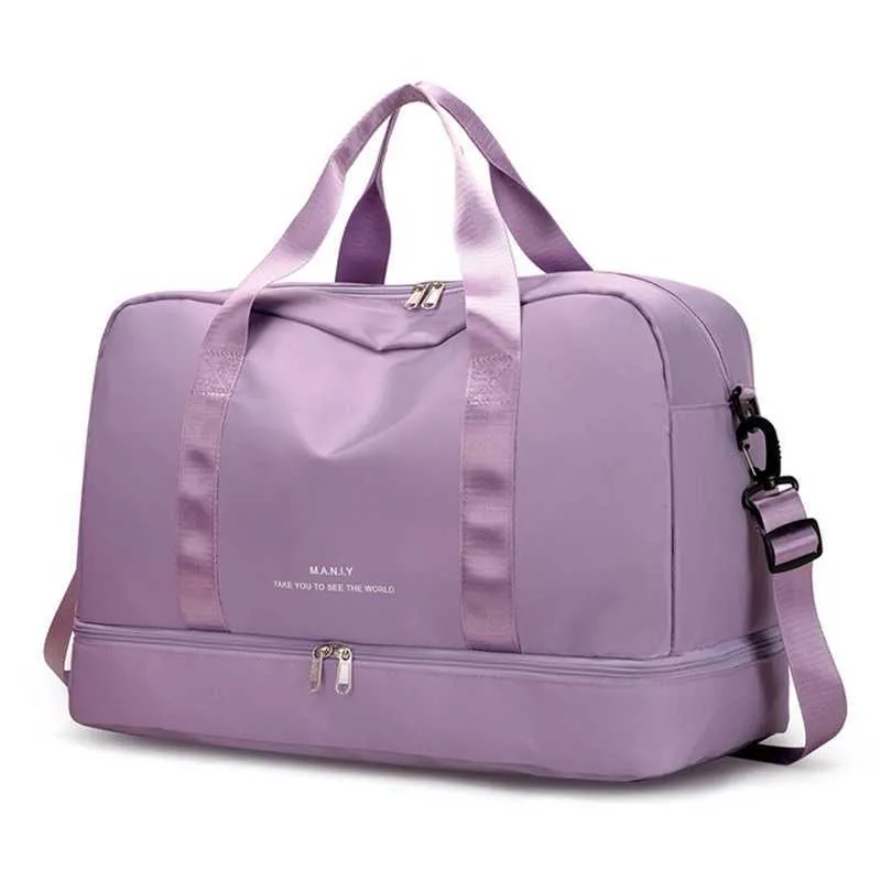 Men and Womens Travel with Shoe Compartment Sport Tote Gym Handbag Large Capacity Weekender Overnight Bag Drop_voghion.com
