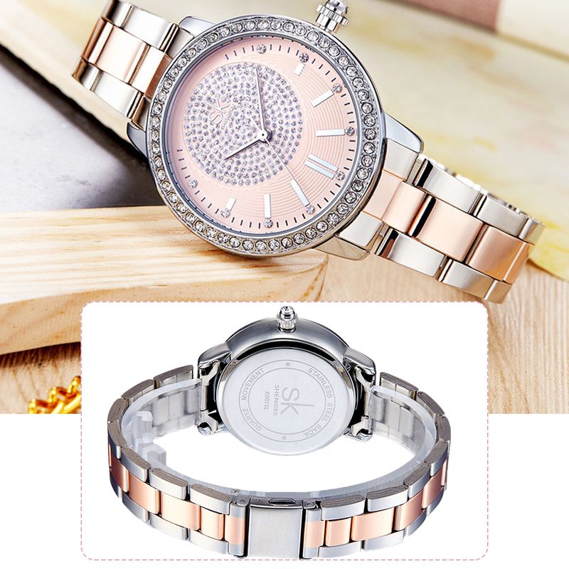 Yamaler orologio al quarzo con display analogico intarsiato con cinturino in acciaio inossidabile moda donna_voghion.com