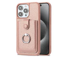 Funda de cuero con ranura para tarjetas para iPhone 16, 15 Pro Max, iPhone 15, iPhone 16 Plus, soporte de anillo de metal, billetera trasera_voghion.com