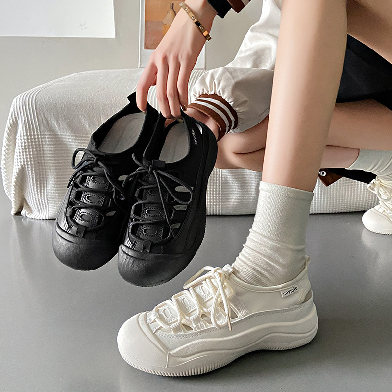 Przewiewne damskie buty casual z płótna białe tenisówki_voghion.com