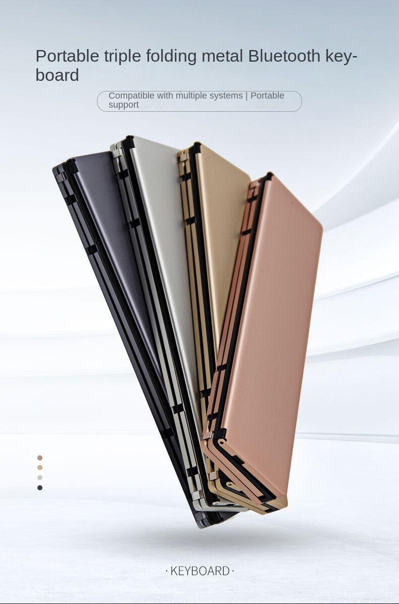 Mobile Phone, Tablet Computer, Three Systems, Universal Wireless Bluetooth Keyboard, Multimedia Folding Wireless Keyboard, Gifts_voghion.com