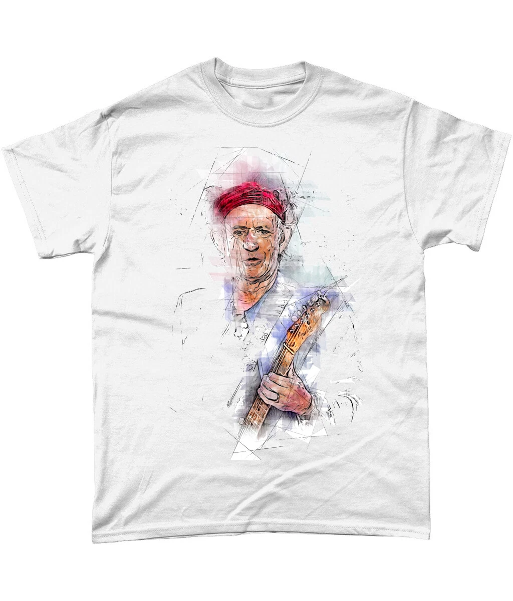 T-shirt keith richards con schizzo a colori per uomo e donna_voghion.com