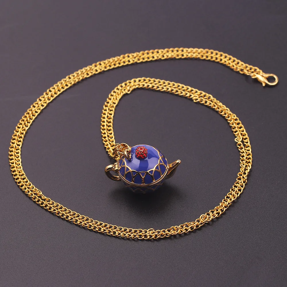 Collane con ciondolo Gioielli di moda Collana Teiera Smalto Può Aprire 85cm_voghion.com