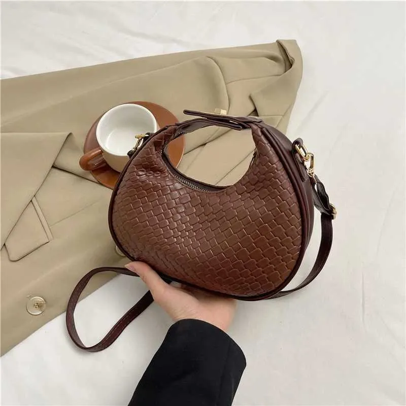Borsa a tracolla da donna di alta qualità, nuova moda, design di nicchia, stile semplice, borsa a tracolla intrecciata da donna Ba241106_voghion.com