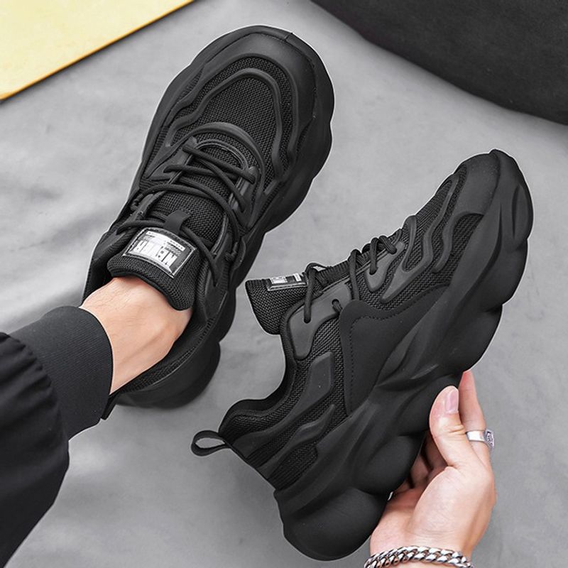 New Versatile Spring Casual Running Sneakers Breathable Men's Lightweight Platform Heightening Trendy Dad Shoes_voghion.com