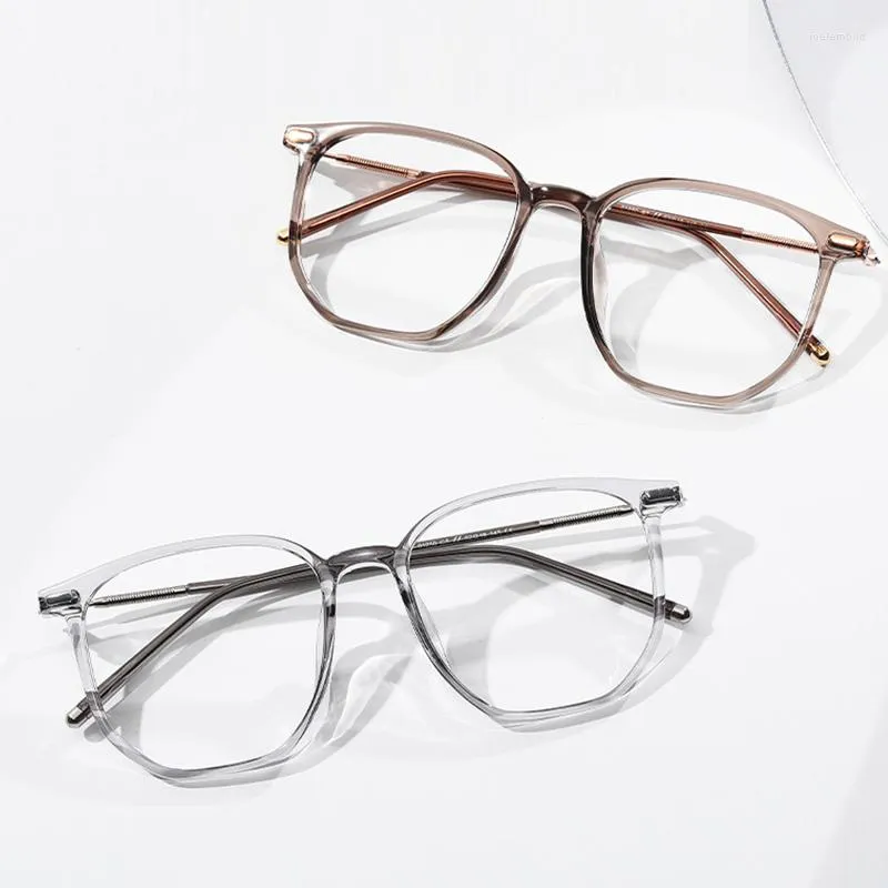 Óculos de sol retrô ultraleve TR90 anti-luz azul feminino fashion requintado marca casual armação de metal óculos planos_voghion.com