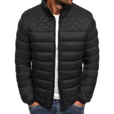 Veste d'hiver européenne en coton à capuche de couleur unie pour hommes
