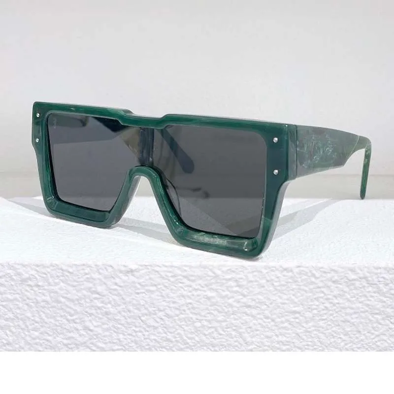 Ochelari de soare Cyclone la modă pentru bărbați, cu contur pătrat, lentile cu gradient, cu monogramă, ramă florală, ochelari transparenți_voghion.com