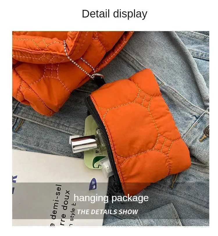 Mode Gesteppte Stickerei Thread Handtasche Leichte Puffy Top-Griff Große Kapazität Damen Kleine Einkaufstasche mit Mini_voghion.com