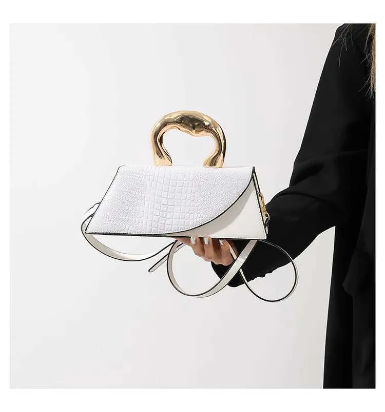 Solid Alligator Pattern Shoulder Bag For Women Designer Style_voghion.com