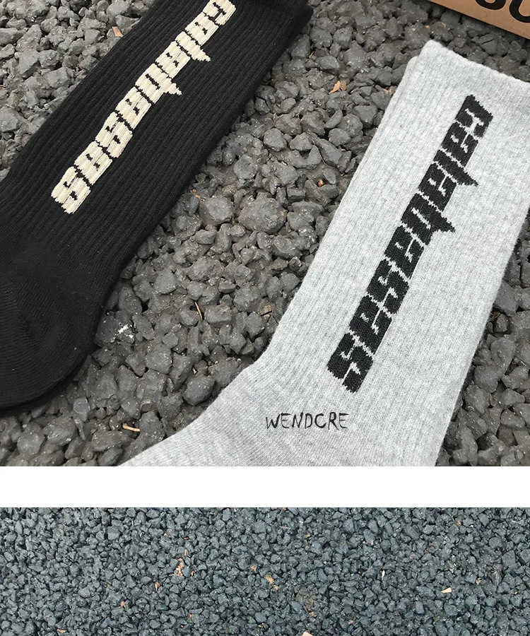 Calcetines Yeezy Personality para hombre y mujer, 3 pares por caja, de la colección Fashion Stock Crew, temporada 6, CALABASAS Soc Match 500 Tidal Youth_voghion.com