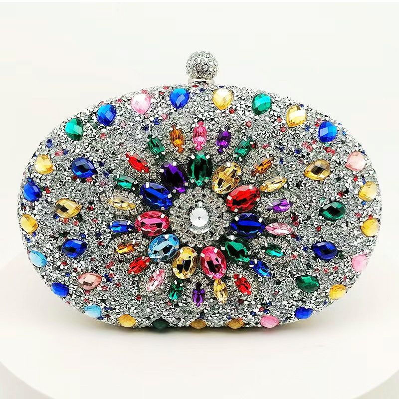 Popular Suower Fashionable Banquet Handbag Evening Dress Dia Set European And American Party Bag_voghion.com