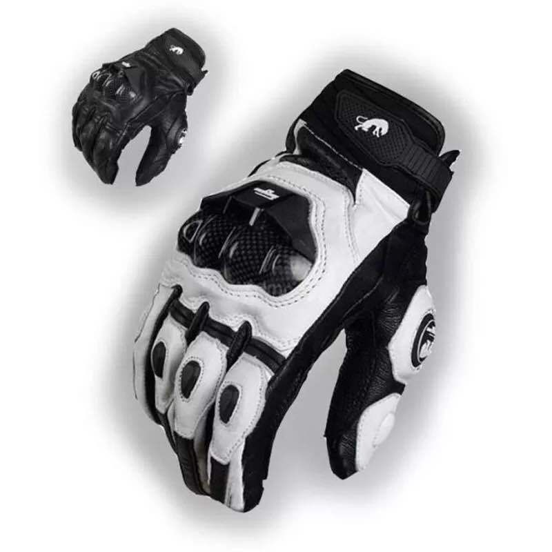 Guantes de cuero para motocicleta Furygan AFS6 de fibra de carbono para carreras, anticaídas, transpirables y antideslizantes, cortos._voghion.com