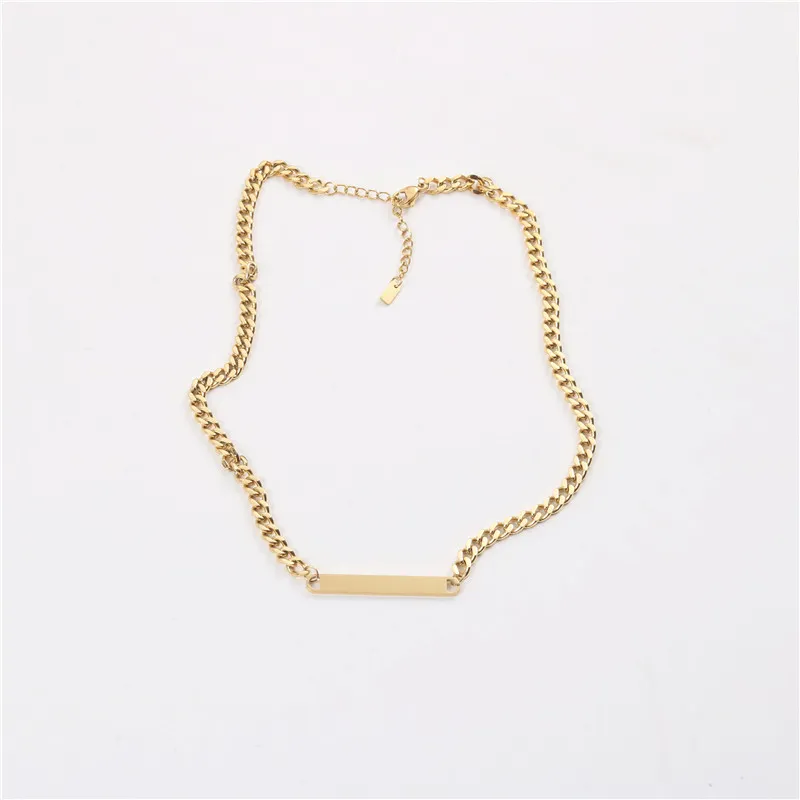 Chic Bar Pendant Necklace In Stainless Steel High End Jewelry_voghion.com