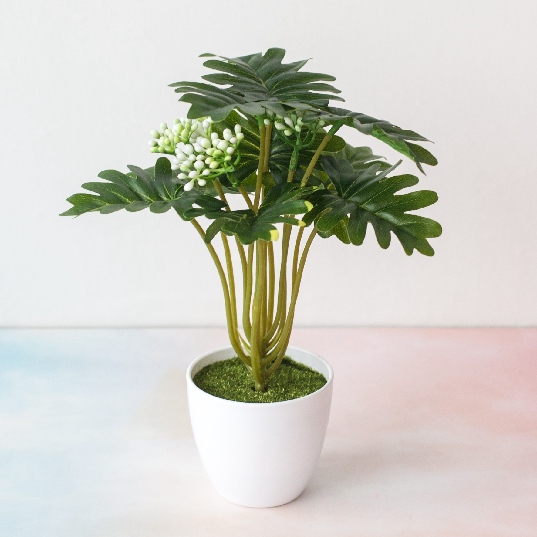 Nuovo set di piante artificiali in vaso con 12 teste di tartaruga, foglia e frutta, decorazione per la casa, ornamenti_voghion.com