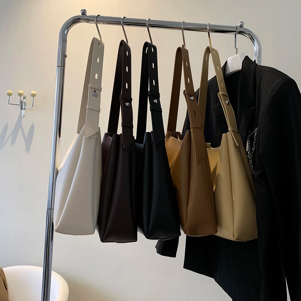 Modna skórzana torba shopper dla kobiet 2023 Tend Female Prosta duża torba na ramię o dużej pojemności Torebki i portfele_voghion.com