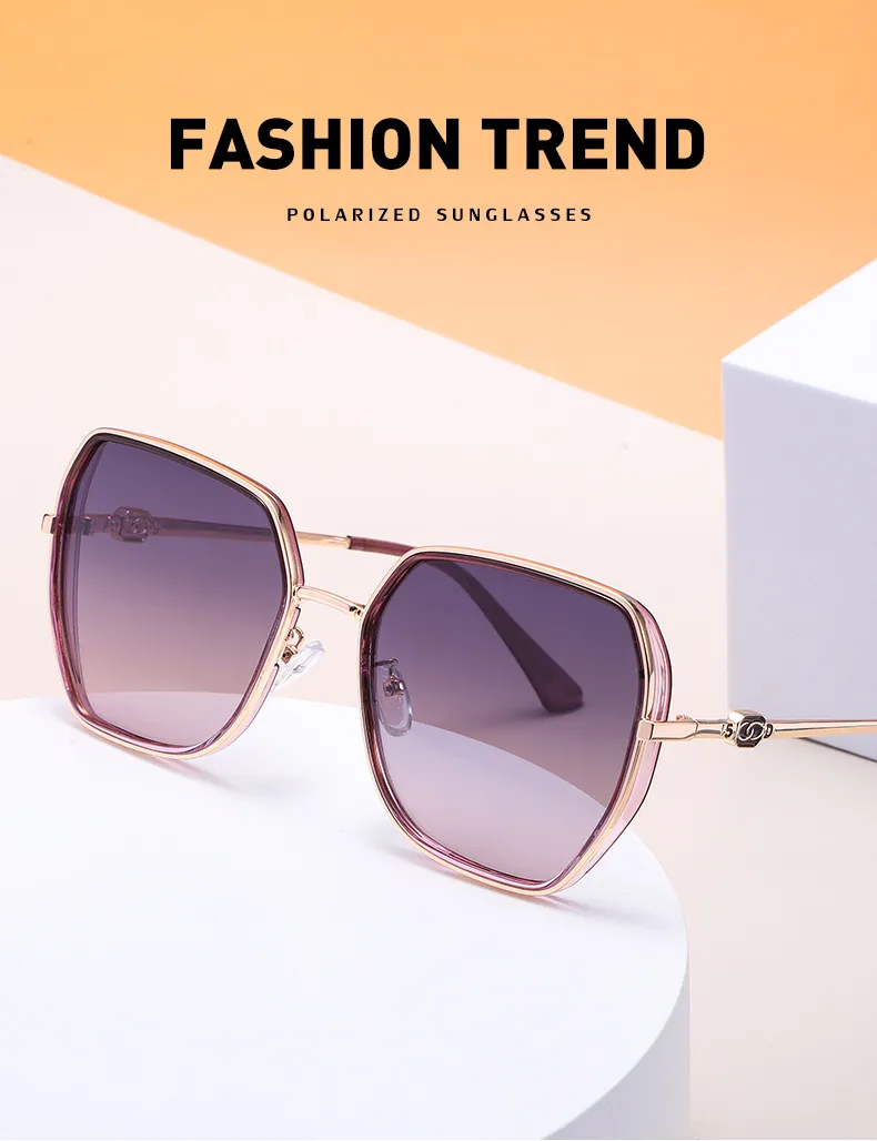 Sonnenbrille HD polarisierte Sonnenbrille für Frauen TR90 Trend Ins Net Rot Gleicher Absatz Große Unregelmäßige Linsen Brille Weiblich_voghion.com