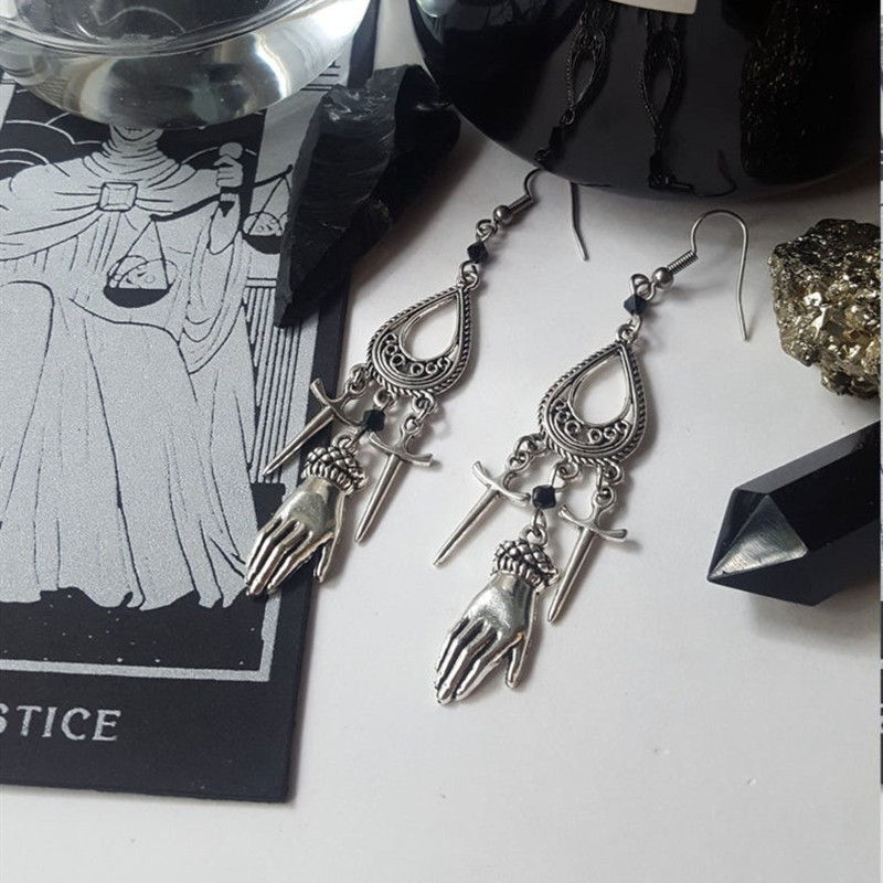 Gioielli e accessori Orecchini a forma di spada antica di palma Orecchini a gancio per le orecchie Gioielli Vendite calde Orecchini semplici in stile casual_voghion.com