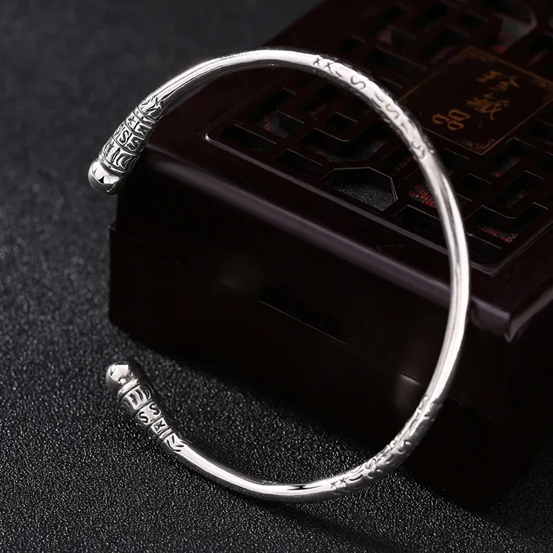 Sterling Silver Bangle Bracelet Classic Minimalist Jewellery_voghion.com