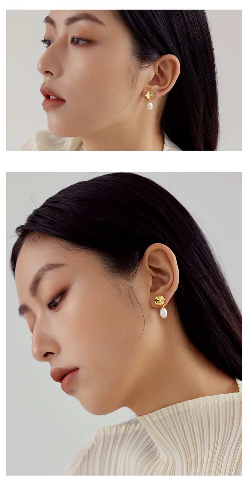 Orecchini barocchi in perle placcate in oro 14k per donna, gioielli in argento_voghion.com