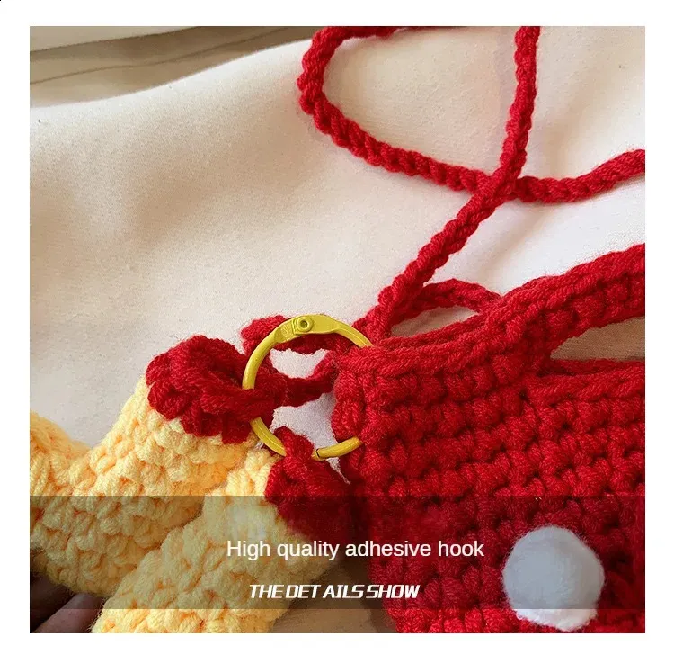 Semplice e carina borsa a tracolla casual versatile in maglia natalizia infantile 2024 tendenza moda di nicchia 240912_voghion.com