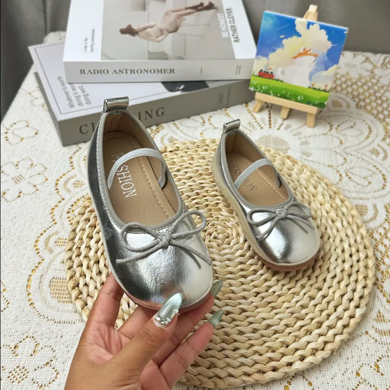 Round Toe Patent Leather Ballet Flats For Baby Girl Classic Bowknot Elastic Band Princess Happysteps Toddler Kid Soft_voghion.com