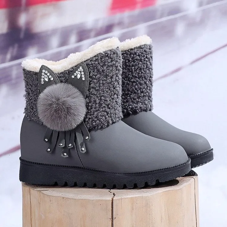 Botas de neve femininas botas curtas forradas de inverno_voghion.com
