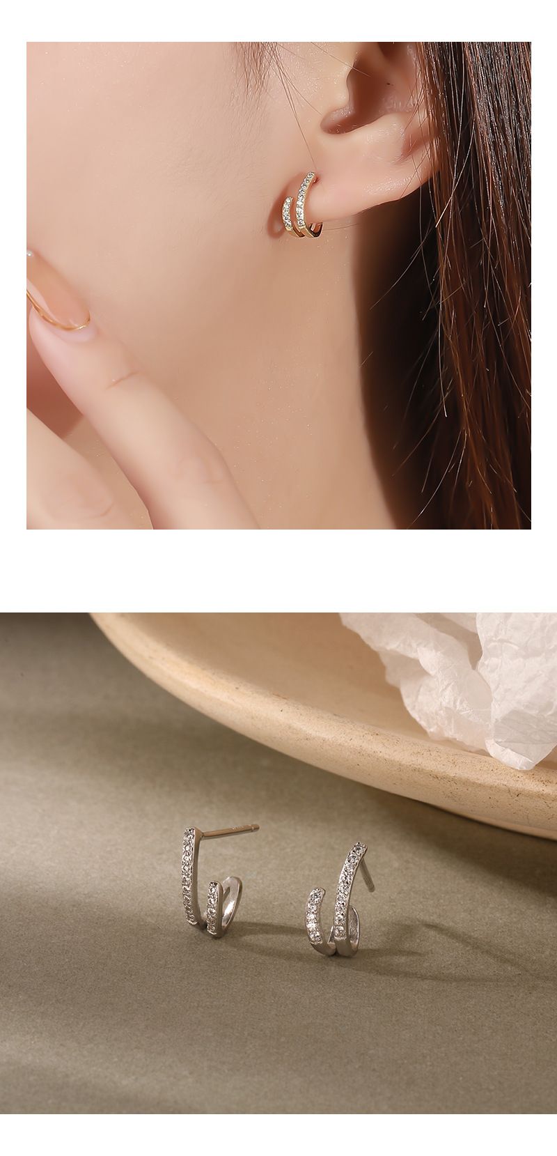 Orecchini per donna sterg sier retro nicchia ins orecchini coreani cerchio oro zircone_voghion.com