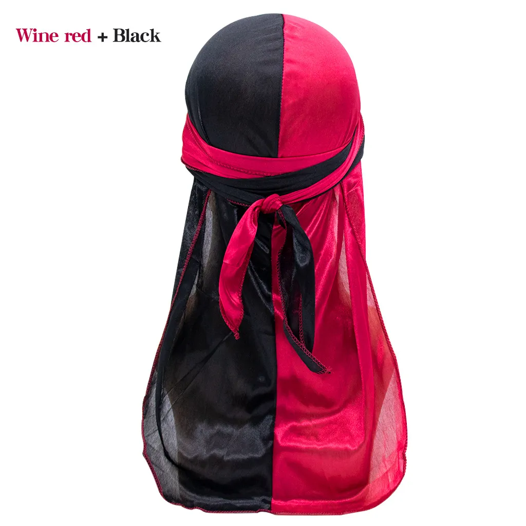 Pirate Cap Long Tail Headwraps for Men and Women Silky Durag Hip Hop Rapper Doo Rag Sleep Hat Bandana Hombre_voghion.com