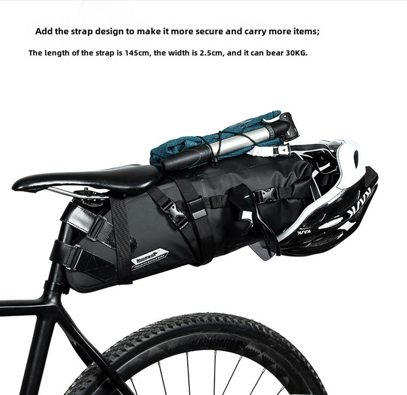 RHINOWALK Rhino Full Waterproof Bicycle Saddle Tail Bag Large Capacity 10L Road Bike Lightweight Long Distance Riding_voghion.com