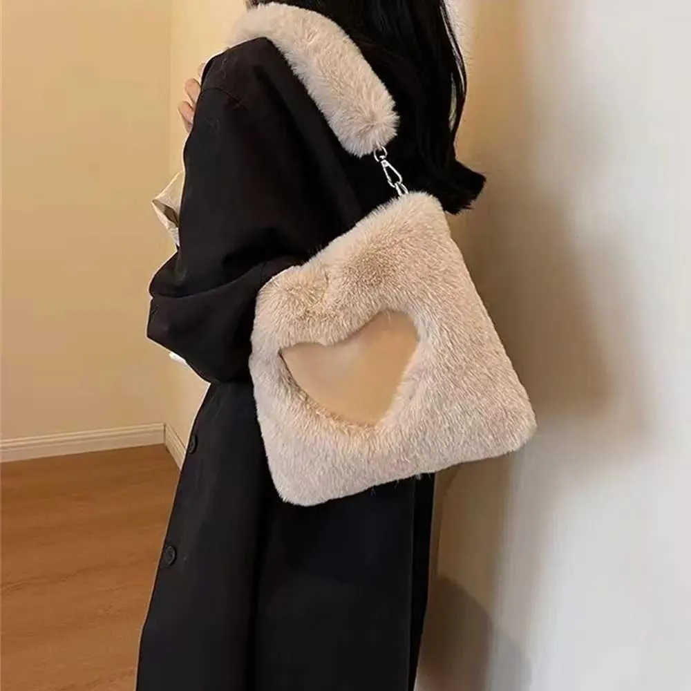 Fi Shoulder Messenger βελούδινη τσάντα μεγάλης χωρητικότητας Γυναικεία τσάντα από τεχνητή γούνα Y241025_voghion.com