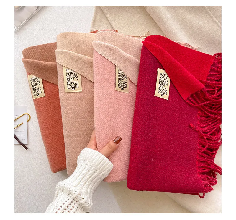 Sciarpa da donna in cashmere, 100% lana, calda e morbida, tinta unita, invernale, collo scialle 241007_voghion.com