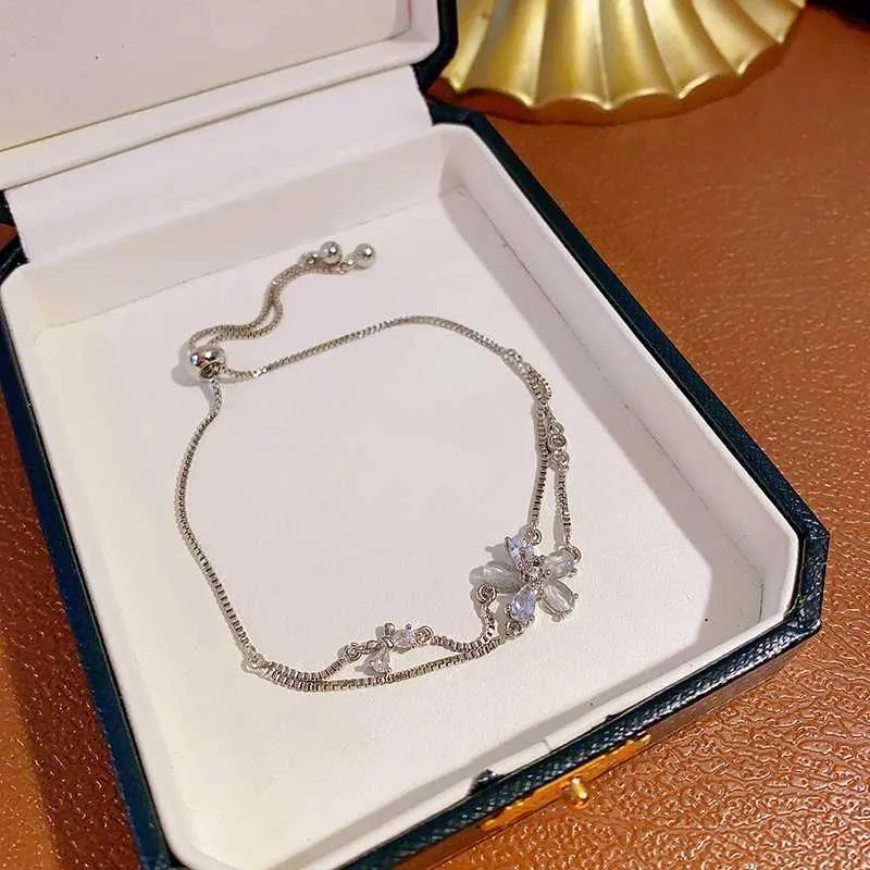 Bracciale con charms in zirconia cubica da donna doppio strato_voghion.com