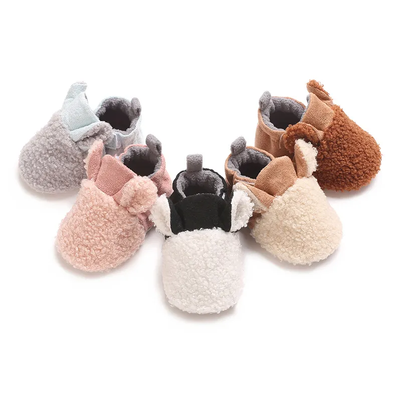 Schattige pasgeborene met oor peuter baby Crawg Happysteps jongens meisjes lam pantoffel prewalker trainers winter baby warme schoenen_voghion.com
