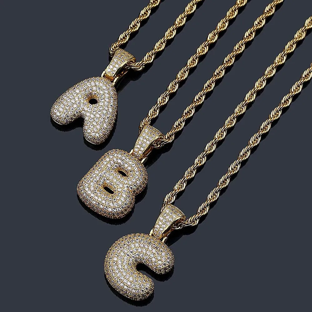 Gioielli Hip Hop da uomo, moda, collana con ciondolo a forma di lettera ghiacciata, lettere iniziali in oro, collane per uomo_voghion.com