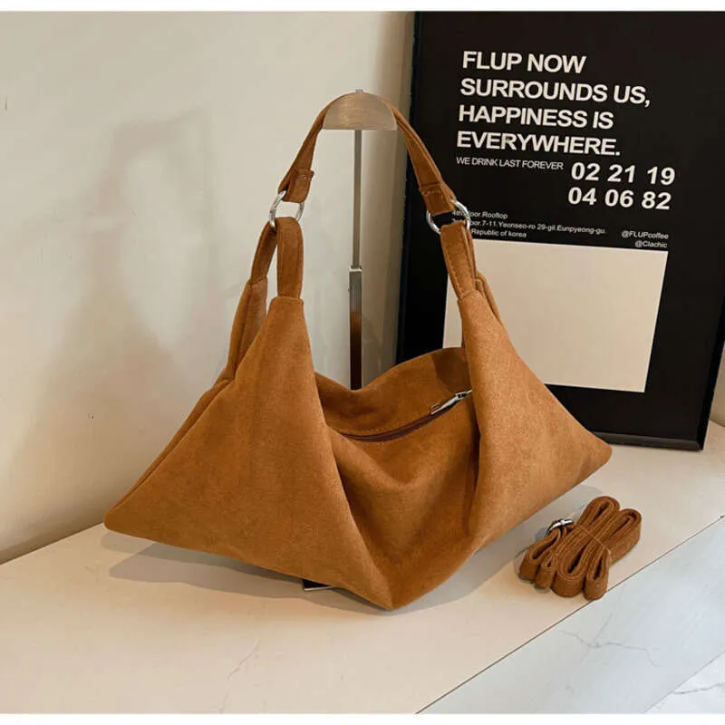 Large Capacity Veet Drawstring Messenger Shopping Underarm Commuter Tote Women's Bag Autumn And Winter All-match_voghion.com