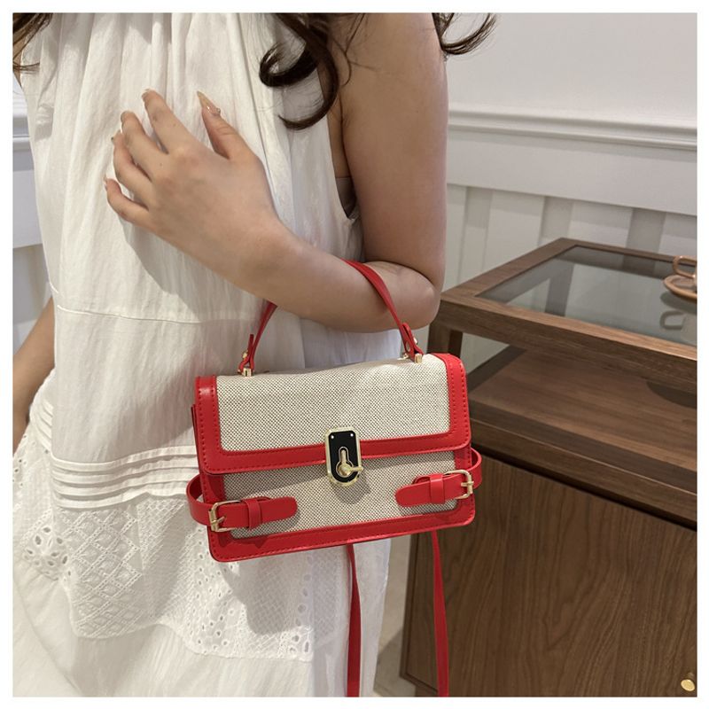 Women's Contrast Color This Year Popular Trend Ins Hand Held Single Shoulder Crossbody Ladies Small Square Bag_voghion.com