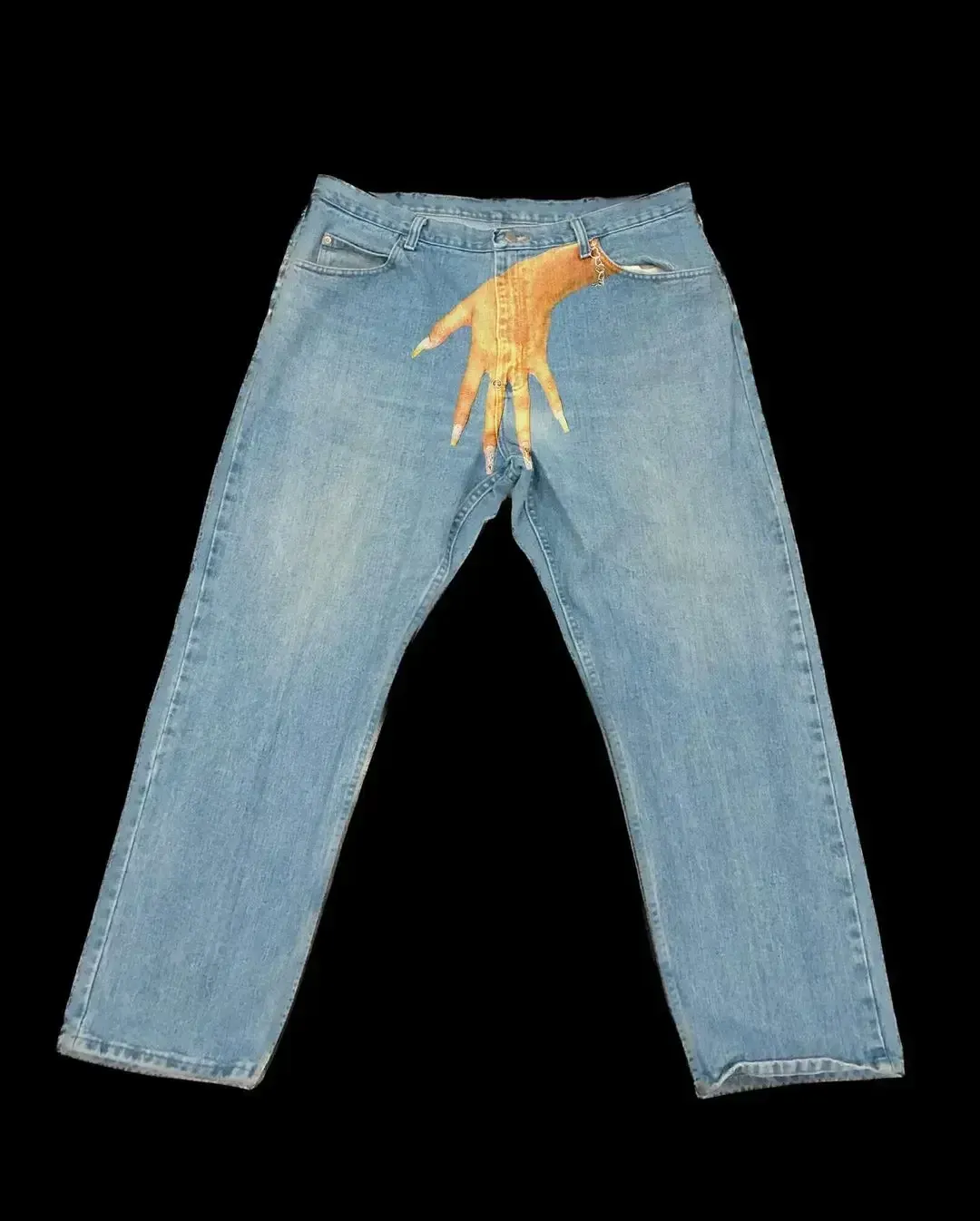 Jeans da uomo Y2k Gothic Hip Hop Palm Print Baggy Haruku Moda Uomo Donna Streetwear Pantaloni in denim a vita alta Vintage_voghion.com