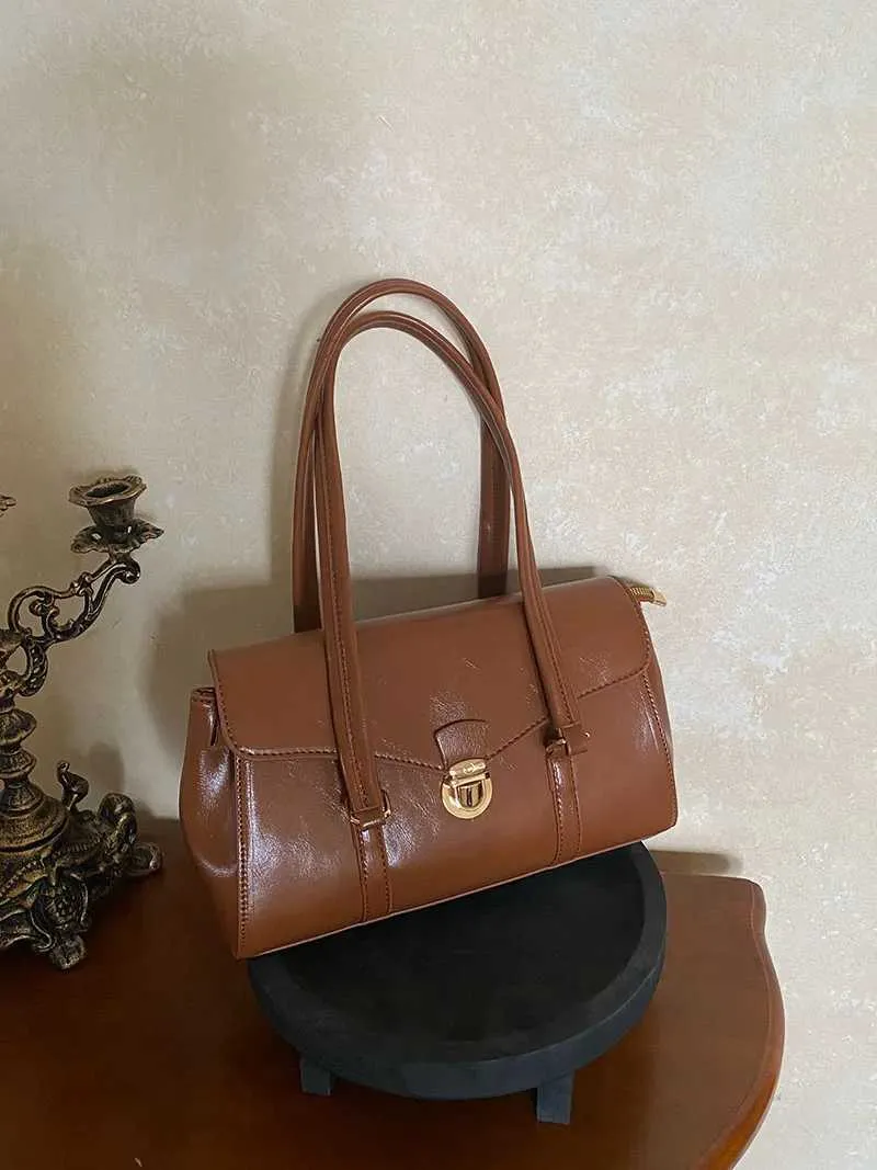 Casual underkläder axel PU-läder moderiktig damhandväska retro armstödsväska Y241123_voghion.com