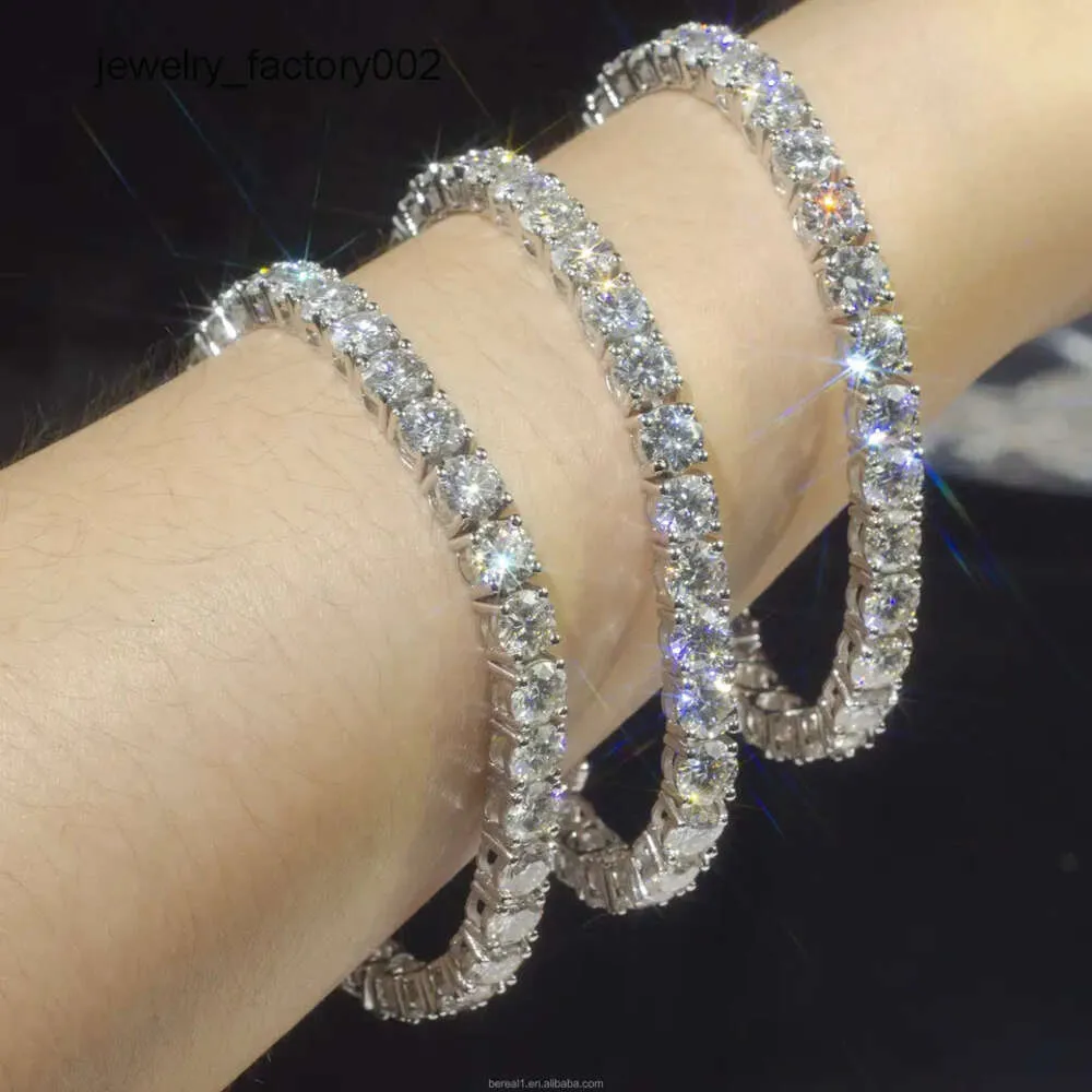 Collana con catena da tennis in moissanite da 3 mm, 4 mm, 5 mm, 6,5 mm, 15,2 cm, 18,3 cm, 20,3 cm, in argento sterling, moda donna_voghion.com